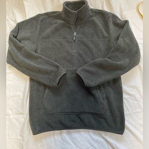 32 Degrees Men's Army Green quarter zip microfleece with sweatshirt pocket